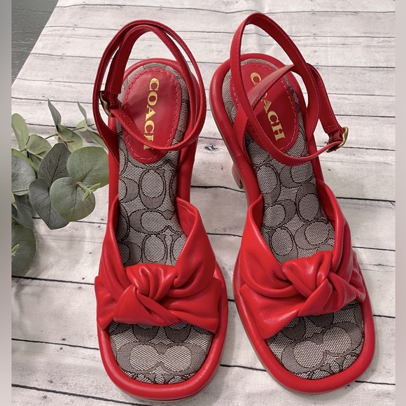 COACH
Quincey Signature Logo Ankle
Strap Dress Sandals - Picture 2 of 8